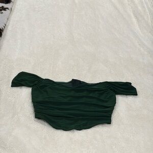Elegant Green Off-Shoulder Top